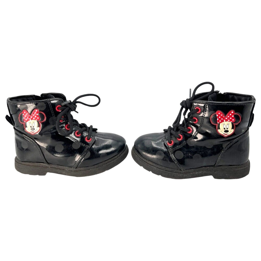 Baby Girl’s Boots Toddler Size 10 Month Black Red Disney Minnie Mouse Zipper